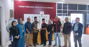 Pengurus Pimpinan Cabang (Pimcab) Partai Kebangkitan Nusantara (PKN) Kota Palembang menyerahkan berkas Perbaikan Dokumen Persyaratan Bakal Calon Anggota Dewan Perwakilan Rakyat Daerah (DPRD) Kota Palembang ke Komisi Pemilihan Umum (KPU) Kota Palembang, pada hari Minggu tanggal 9 Juli 2023.