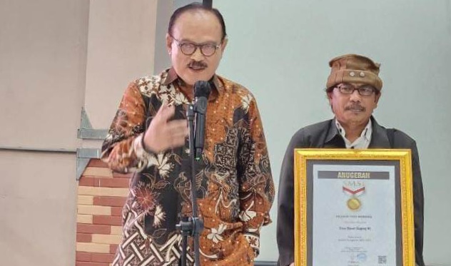 Malam Anugerah SMSI 2023 di Hall Dewan Pers, Kebon Sirih, Jakarta, hari Jumat (11/08/2023).