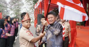 Pelepasan Tim Kesenian Provinsi Sumatera Selatan dalam rangka Peringatan HUT Ke-78 Republik Indonesia bertempat di Griya Agung Palembang, Sabtu (12/8/2023).