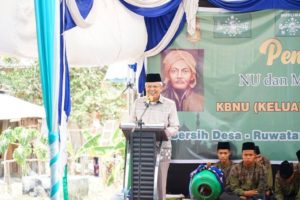 H Mawardi Yahya menghadiri Pengajian Tripal Nahdatul Ulama (NU) dan Muslimat, yang dilaksanakan di Masjid Sabilul Muttaqin, Desa Dabuk Makmur, Kecamatan Mesuji Raya Kabupaten Ogan Komering Ilir (OKI), Minggu (17/9).
