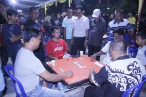 Ikut meriahkan HUT Kabupaten Musi Banyuasin (Muba) ke 67 tahun 2023, DPC PWI Muba mengelar acara perlombaan main gaple berlangsung di Kantor PWI Muba, Rabu (4/10/2023) malam.