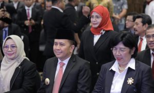 Agus Fatoni menghadiri Upacara Pengukuhan Kepala Perwakilan Bank Indonesia Prov. Sumsel dan Seremonial Semarak UMKM Sriwijaya, bertempat di Hotel Arista Palembang, Jumat (17/11/2023).