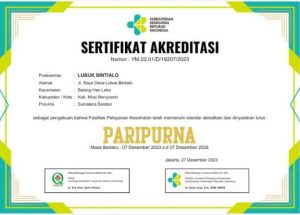 UPT Puskesmas Lubuk Bintialo yang berlokasi di Kecamatan Batang Hari Leko mendapatkan Akreditasi Tingkat Paripurna dari Kementerian Kesehatan (Kemenkes) Republik Indonesia