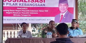 Wakil Ketua Dewan Perwakilan Daerah Republik Indonesia, Nono Sampono, saat Sosialisasi Empat Pilar Kebangsaat yang dihadiri anggota Badan Komunikasi Pemuda Remaja Masjid Indonesia (BKPRMI) Provinsi Maluku, di Kota Ambon, pada hari Jumat tanggal 19 Januari 2024.