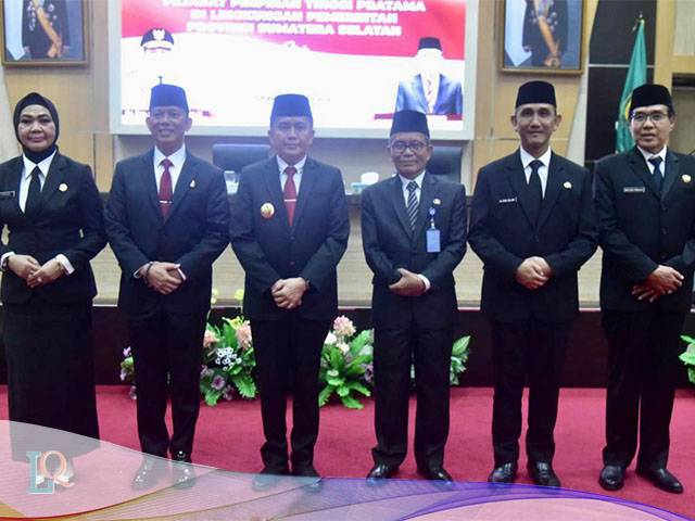 Pelantikan ini dilakukan di Auditorium Bina Praja Setda Sumsel, Palembang, Sumatera Selatan, Jumat (26/1/2024).