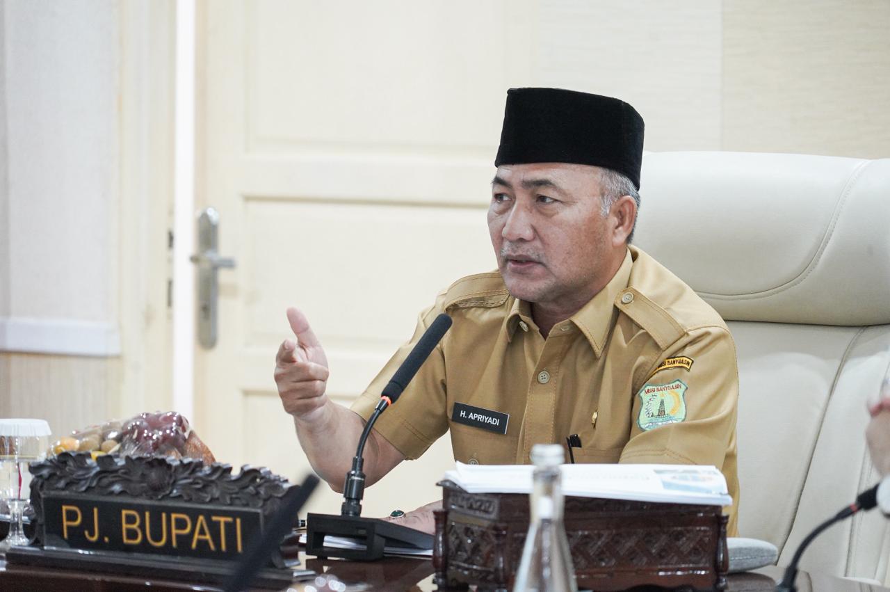 langkah percepatan pengadaan tanah Trase Jalan Tol Betung (Sp.Sekayu) – Tempino - Jambi, Senin (19/2/2024) di Ruang Rapat Serasan Sekate.