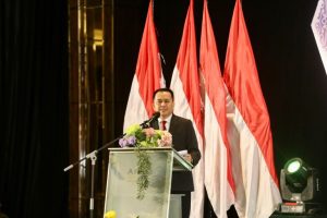 Rapat Koordinasi (Rakor) Pembina Samsat Tingkat Nasional Tahun Anggaran 2024 yang dilaksanakan di Ballroom Hotel Arista Palembang, Sumatera Selatan, Kamis (22/2/2024).