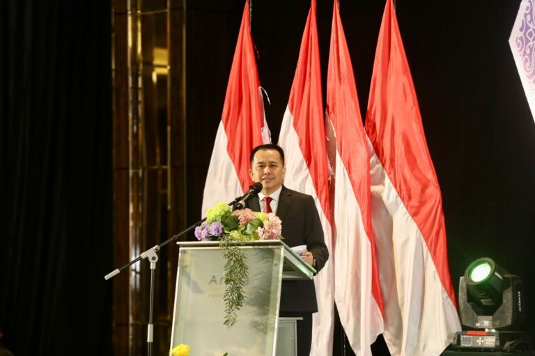 Rapat Koordinasi (Rakor) Pembina Samsat Tingkat Nasional Tahun Anggaran 2024 yang dilaksanakan di Ballroom Hotel Arista Palembang, Sumatera Selatan, Kamis (22/2/2024).