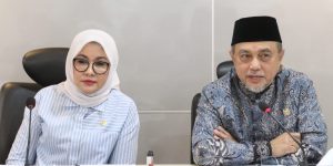 Pimpinan Badan Akuntabilitas Publik Dewan Perwakilan Daerah Republik Indonesia, Tamsil Linrung dan Evi Apita Mayasari, saat memimpin Rapat Dengar Pendapat Umum bersama Perwakilan Masyarakat di Gedung Dewan Perwakilan Daerah Republik Indonesia, Komplek Parlemen Senayan, Jakarta, hari Rabu tanggal 13 Maret 2024.