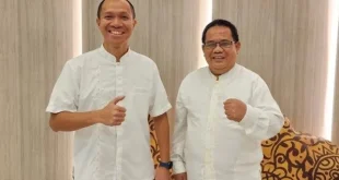 Bakal Calon Wali Kota Palembang, Yudha Pratomo Mahyuddin, bersama Ketua Dewan Pimpinan Daerah Partai Keadilan Sejahtera, Baharudin.