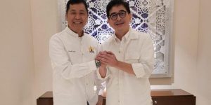 Ketua Kamar Dagang dan Industri Indonesia Provinsi Sumatera Selatan, H. Affandi Udji, bersama Ketua Kamar Dagang dan Industri Indonesia, Arsjad Rasyid.