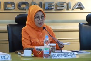 Wakil Ketua Komite I Dewan Perwakilan Daerah Republik Indonesia, Sylviana Murni, pada Rapat Kerja dengan Kejaksaan Agung Republik Indonesia terkait Penegakan Hukum, hari Selasa tanggal 21 Mei 2024.