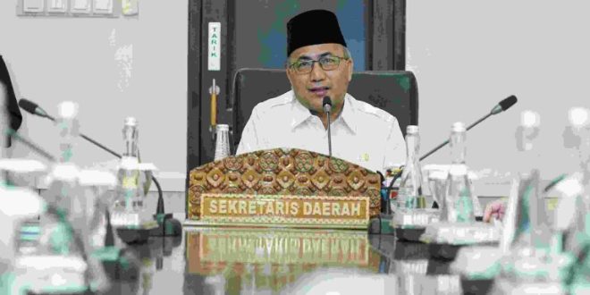 Sekretaris Daerah Apriyadi Mahmud dalam rangkaian Sosialisasi Persiapan Orientasi PPPK di Lingkungan Pemerintah Kabupaten Musi Banyuasin, Rabu (10/7/2024) secara virtual.