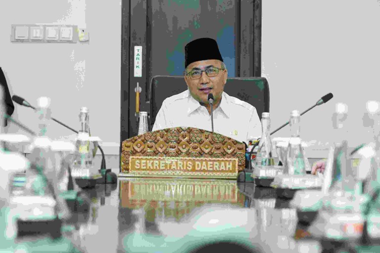 Sekretaris Daerah Apriyadi Mahmud dalam rangkaian Sosialisasi Persiapan Orientasi PPPK di Lingkungan Pemerintah Kabupaten Musi Banyuasin, Rabu (10/7/2024) secara virtual.