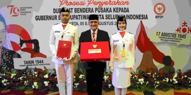 Agenda ini digelar oleh Badan Pembinaan Ideologi Pancasila (BPIP) di Balai Samudra, Jakarta. Senin (5/8/2024).