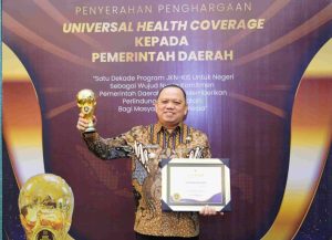 Pj Bupati Muba H Sandi Fahlepi di Krakatau Grand Ballroom, TMII Jakarta Timur, Kamis (8/8/2024).