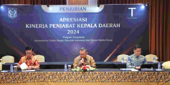 Apresiasi Kinerja Penjabat Kepala Daerah 2024 melalui Program Kerjasama Kementerian Dalam Negeri Indonesia dan Tempo Media Group di Hotel Borobudur Jakarta, Kamis (08/08).
