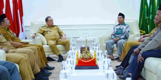 Sandi Fahlepi menerima audiensi Pengurus Cabang Nahdlatul Ulama (PCNU) Muba, di Ruang Audiensi Bupati Muba, Selasa (10/9/2024).