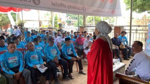 Hj. Lucianty, meresmikan Posko Tim Pemenangan Untuk Muba Aku Kembali (UMAK) Kecamatan Keluang, hari Kamis tanggal 19 September 2024.