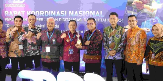 Rapat Koordinasi Nasional (Rakornas) Percepatan dan Perluasan Digitalisasi Daerah (P2DD) Tahun 2024 yang digelar Kemenko RI, bertempat di Ballroom Hotel Kempinski Jakarta, Senin (23/9/2024) pagi.