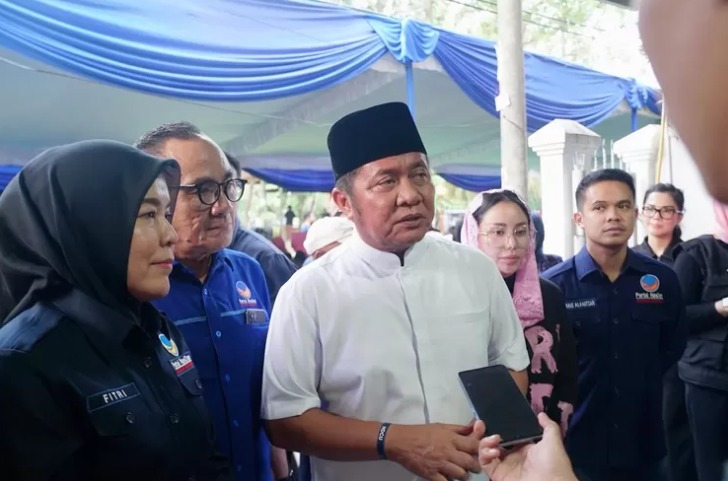 Dewan Partai Nasdem kota Palembang dikantor DPC Partai Nasdem kota Palembang yang dihadiri ketua DPW Partai Nasdem Sumsel di Jalan POM IX, Kecamatan Ilir Barat I Palembang Sabtu (28/9/2024).