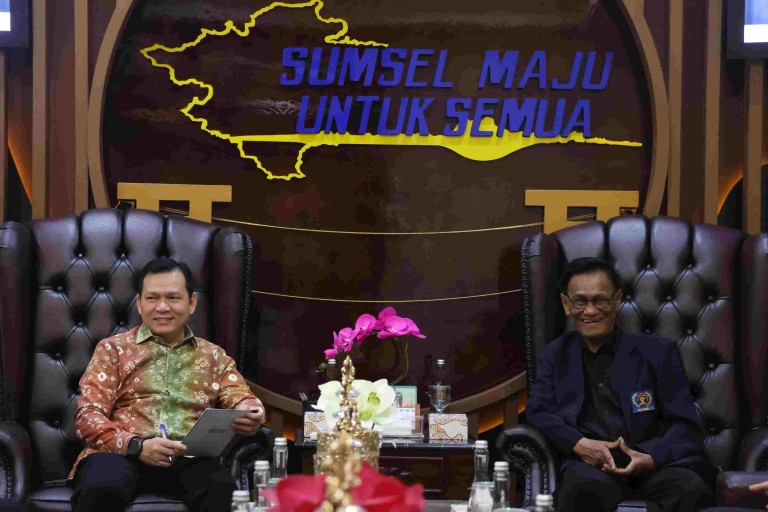Audiensi pengurus Persatuan Wartawan Indonesia (PWI) Sumsel di Ruang Tamu Gubernur, Jumat (27/9) pagi.