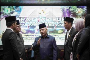 Rapat Paripurna DPRD Muba, Kamis (3/10/2024), dipimpin oleh Ketua Sementara DPRD Muba Afitni Junaidi Gumay.