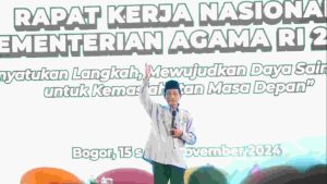 Menaa Nasaruddin Umar saat memberi arahan pada Rakarnas Kemenag 2024