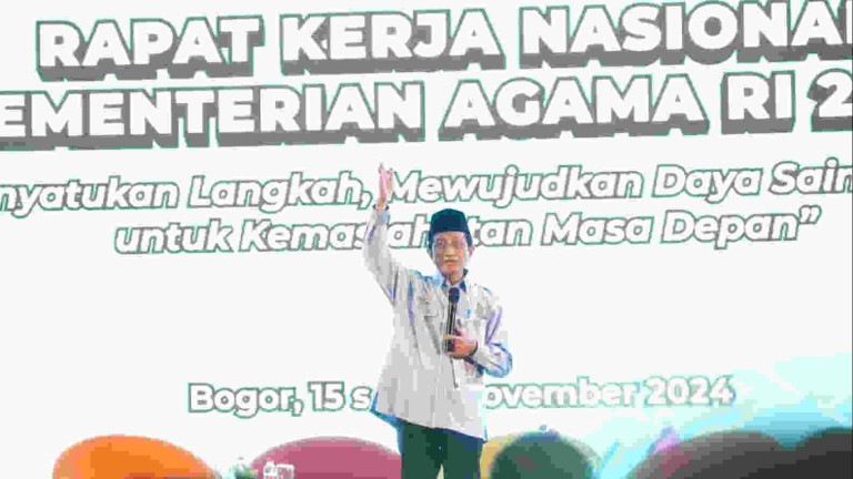 Menaa Nasaruddin Umar saat memberi arahan pada Rakarnas Kemenag 2024
