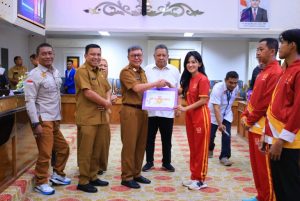 Penjabat (Pj) Wali Kota Palembang, diwakili Asisten I Bidang Pemerintahan dan Kesejahteraan Heri Aprian, di Ruang Parameswara Setda Palembang, Senin (11/11/2024).