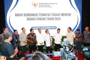 Konferensi Pers setelah Rapat Koordinasi Terbatas Tingkat Menteri Bidang Pangan Tahun 2024 di Graha Mandiri, Jakarta pada Kamis (21/11/2024)/Foto : Humas Bapanas