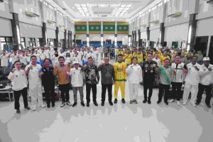 Edward Candra MH secara resmi melepas kontingen pra-POPNAS (Pekan Olahraga Pelajar Nasional) Sumsel tahun 2024, bertempat di Asrama Haji Palembang, Jumat (8/11/2024) siang.