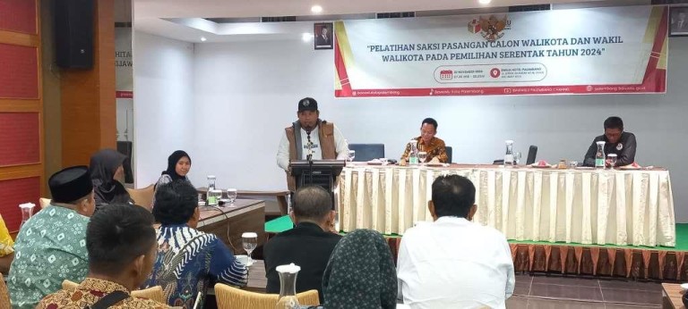 Badan Pengawas Pemilu (Bawaslu) Kota Palembang Menggelar pelatihan saksi Tempat Pemungutan Suara (TPS) untuk Pemilihan Kepala Daerah (Pilkada) serentak tahun 2024 di Emilia Hotel Palembang. pada hari Jum’at, tanggal 22 November 2024. (musinews.id/qso)