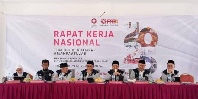 Laznas PPPA Daarul Qur’an menggelar Rapat Kerja Nasional (Rakernas) tahun 2025 di Bogor pada Kamis-Jum’at, tangga 28-29 November 2024. Tahun ini, tema yang diusung adalah Tumbuh Berdampak #ManfaatLuas. (foto : Laznas PPPA Daarul Qur’an)