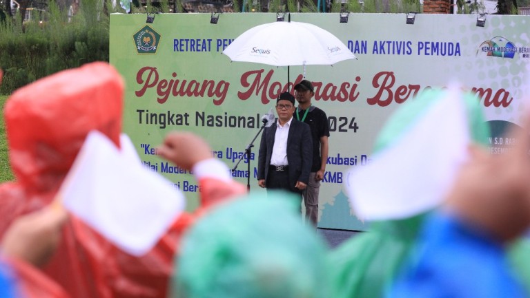 Dirjen Bimas Islam Kamaruddin Amin membuka Kemah Moderasi Beragama