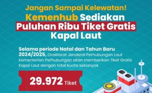 Program Mudik Gratis Kapal Laut Kemenhub. Foto : Kemenhub