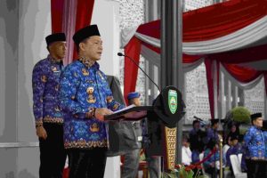Elen Setiadi Pimpin Upacara Peringatan Hari Ulang Tahun KORPRI ke-53 Tahun di Lingkungan Pemerintah Provinsi Sumsel, upacara dilaksanakan di halaman Kantor Gubernur Sumsel, Jum’at (29/11/2024).