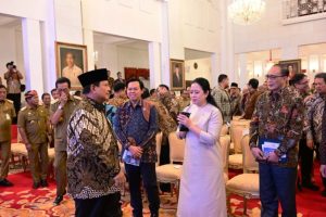 Ketua Dewan Perwakilan Daerah Republik Indonesia bersama Prabowo Subianto dan Puan Maharani. (foto : dokumen pribadi Sultan B. Najamudin)