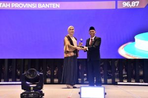 Rika Efianti, SE, MM pada acara Malam Anugerah Keterbukaan Informasi Publik Tahun 2024. Bertempat di Hotel Movenpick Jakarta (17/12/2024).