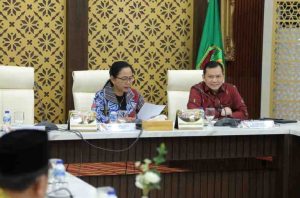 Penjabat (Pj.) Gubernur Sumatera Selatan, Elen Setiadi menerima Tim Kunjungan Kerja (Kunker) Spesifik Komisi X DPR RI dengan Pemerintah Provinsi Sumatera Selatan beserta Badan Pusat Statistik (BPS) Provinsi Sumatera Selatan.