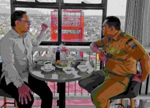 Wakil Menteri Dalam Negeri (Wamendagri) Republik Indonesia (RI), Bima Arya sempatkan diri untuk mengunjungi Tower Jembatan Ampera, Senin (13/01).