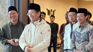 Menag Nasaruddin Umar di Bandara Soekarno-Hatta usai melakukan kunjungan kerja ke Arab Saudi.
