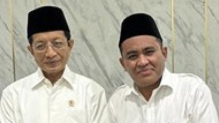 Menag Nasaruddin Umar bersama Masnun Tahir (Rektor Universitas Islam negeri Mataram)