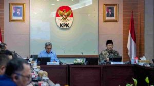 Menteri Agama RI, Nasaruddin Umar (kanan) dan Ketua KPK Setyo Budiyanto (kiri)