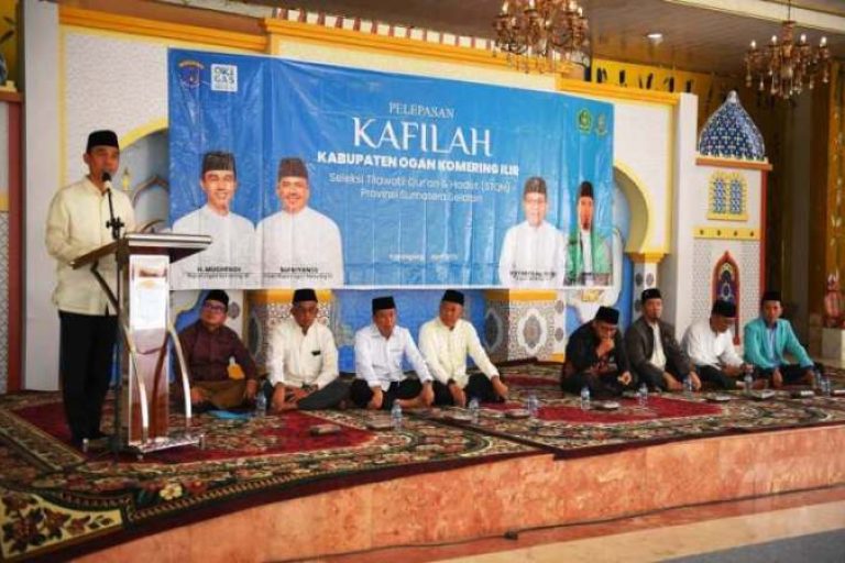 Bupati Kabupaten Ogan Komering Ilir (OKI), H. Muchendi, secara resmi memberangkatkan kafilah Kabupaten OKI yang akan berpartisipasi dalam Seleksi Tilawatil Qur’an dan Hadits (STQH) Ke XXVIII Tingkat Provinsi Sumatera Selatan (Sumsel) yang berlangsung di Kabupaten Penukal Abab Lematang Ilir.