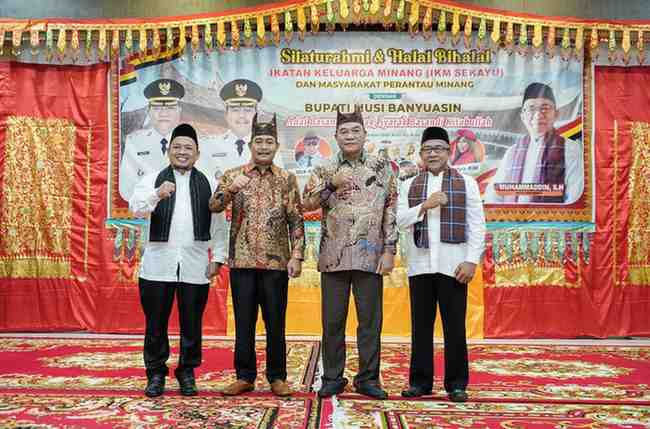 Bupati M. Toha mengapresiasi kekompakan dan kontribusi warga Minang di Musi Banyuasin.