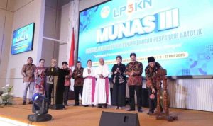 Menteri Agama RI Nasaruddin Umar secara resmi membuka Musyawarah Nasional (Munas) III Lembaga Pembinaan dan Pengembangan Pesparani Katolik Nasional (LP3KN) yang digelar di Auditorium H.M. Rasjidi, Kementerian Agama, Jakarta, Sabtu (10/5/2025).