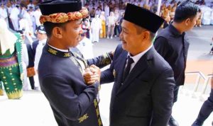 Wakil Bupati Muba Rohman hadir penuh semangat di tengah rapat paripurna istimewa DPRD Kabupaten Lahat pada Selasa (20/5/2025).