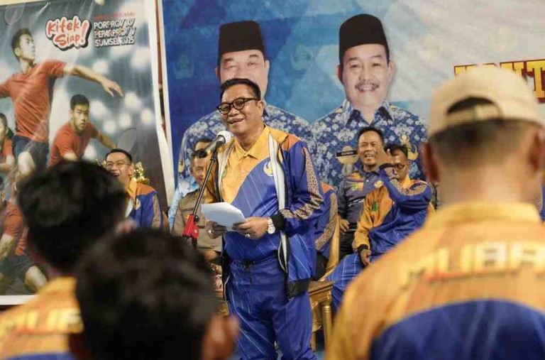 Momentum pelepasan kontingen ini berlangsung meriah di GOR Ranggonang, Sekayu, Kamis (26/6/2025)
