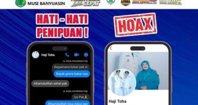 akun Facebook palsu yang mengatasnamakan Bupati Muba, H. M. Toha.